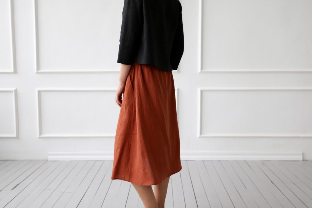 Cropped Hem Linen Top - Image 1