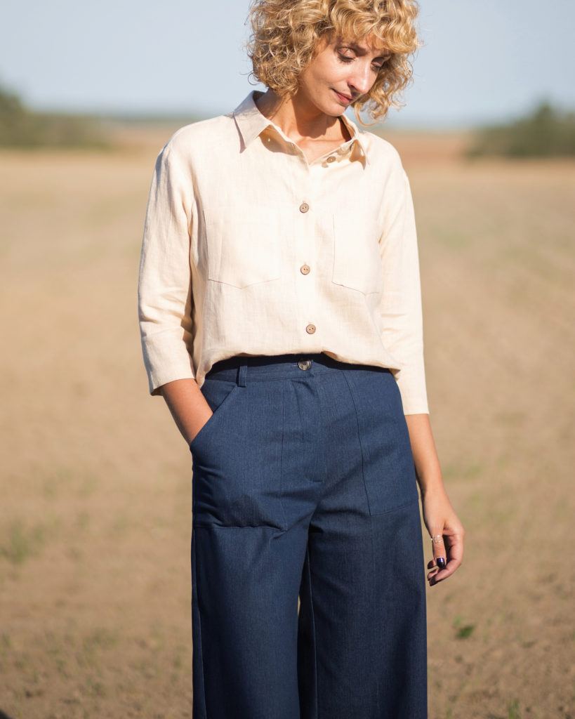 Classic cut linen pocket shirts - Image 1