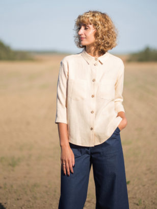 Classic cut linen pocket shirts