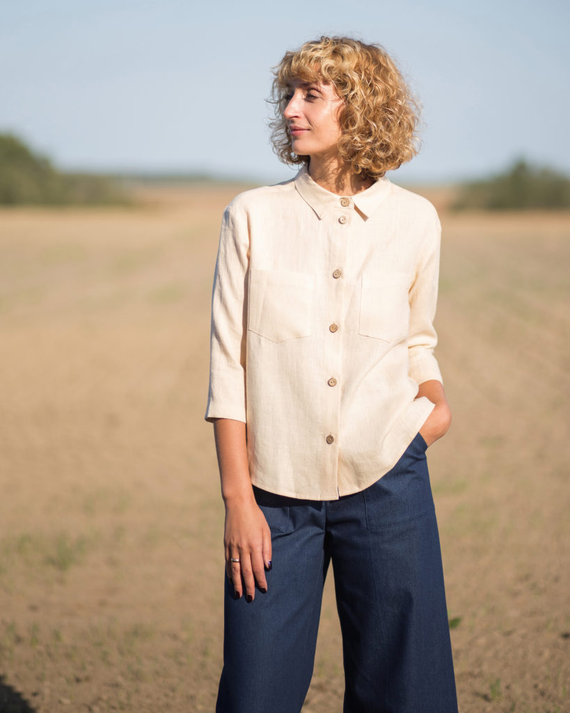 Classic cut linen pocket shirts