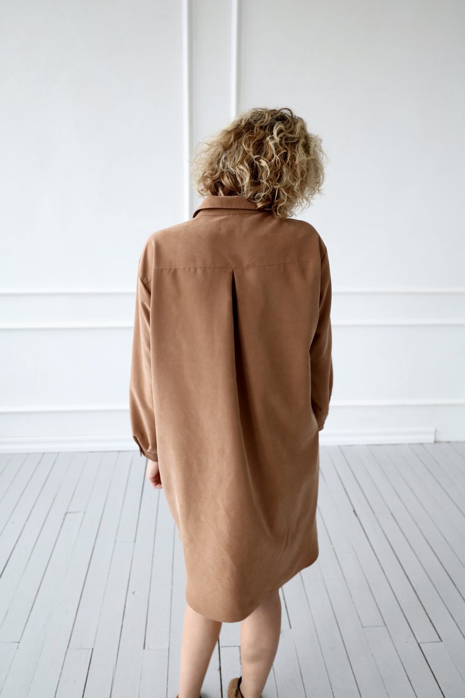Oversized long sleeve shirt dress – OffOn