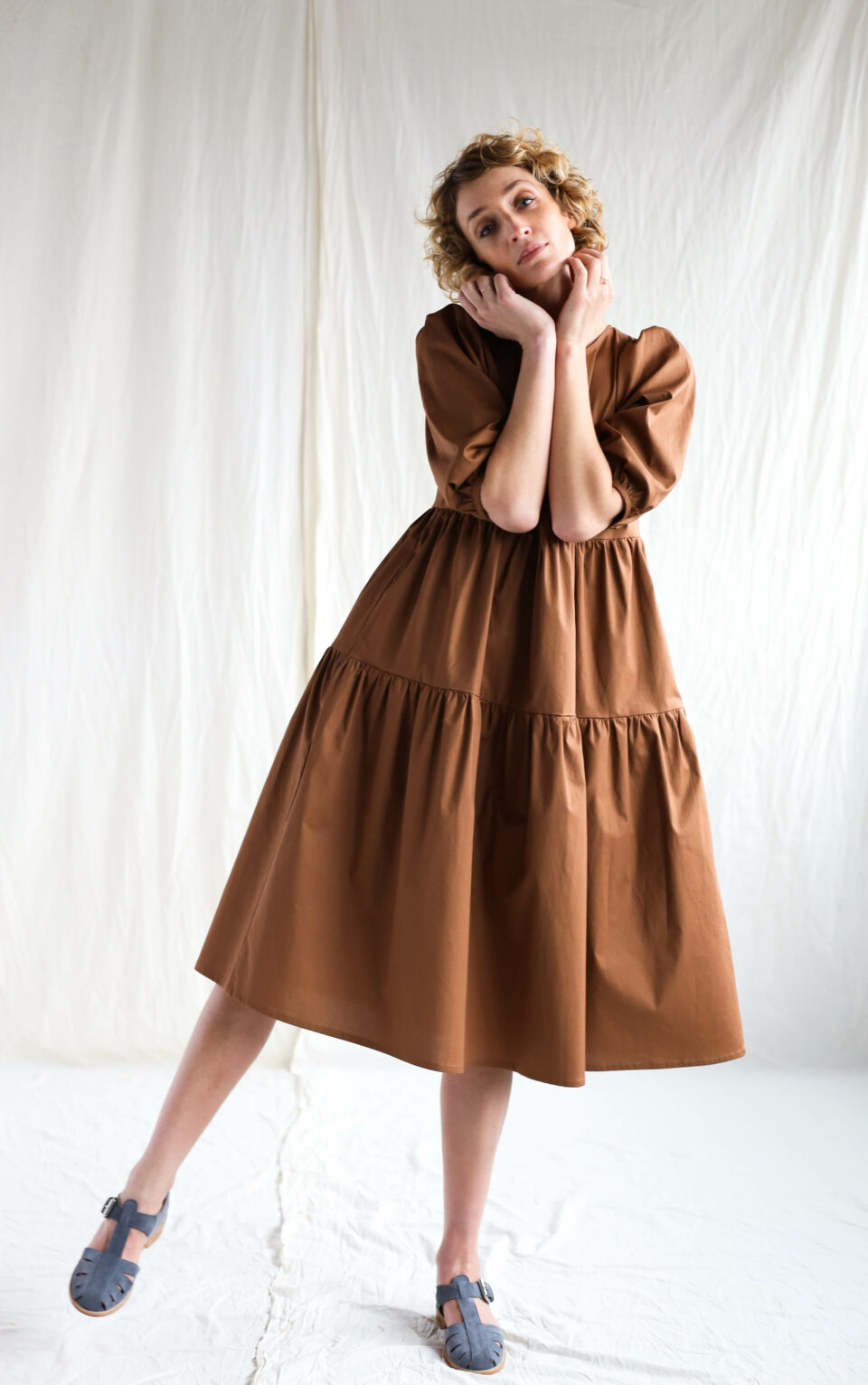 long sleeve fit and flare dress Fit-and-Flare Shirt – Luxeire Hand Wash Cold Saree Or Sari Online eric_less20 COLOR:BROWN