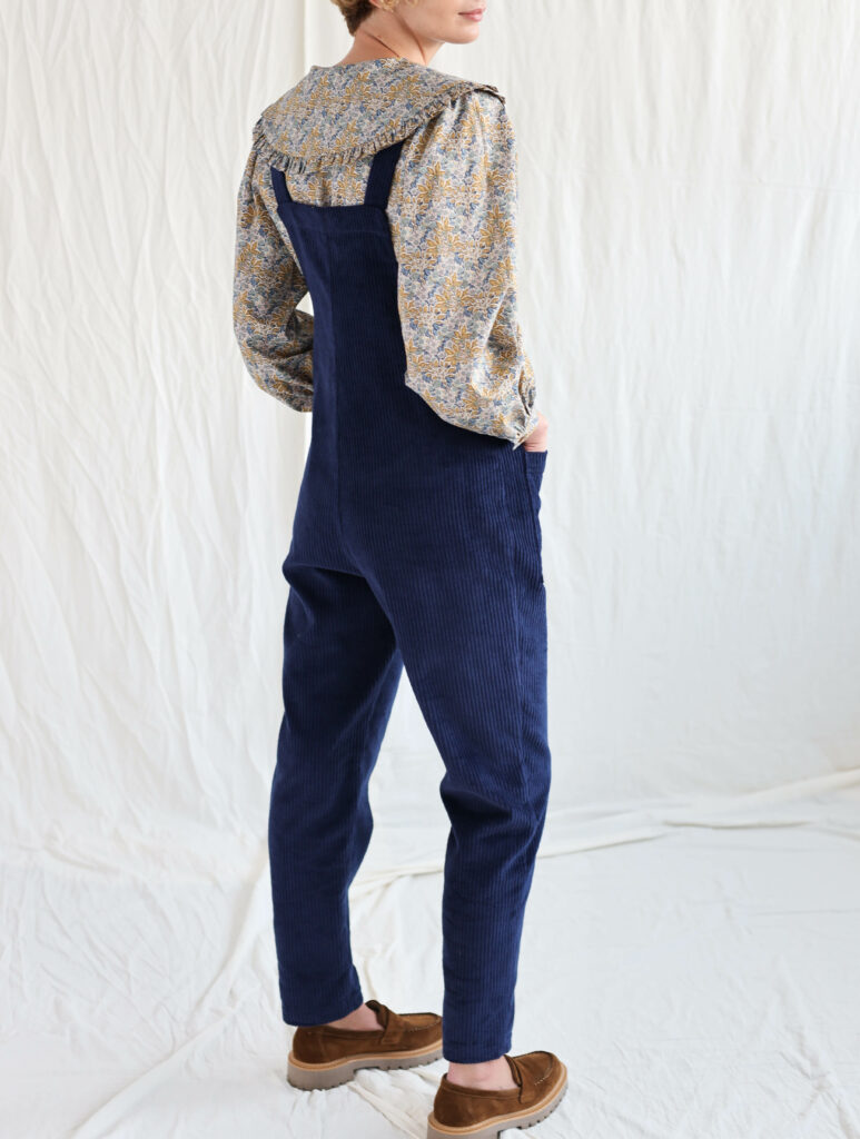 Navy blue cord dungarees DOROTHY - Image 2
