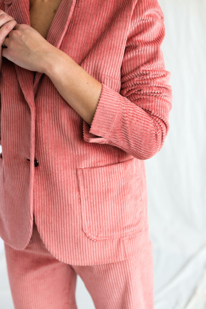 Elegant wide wale cord suit OLD ROSE - Image 2