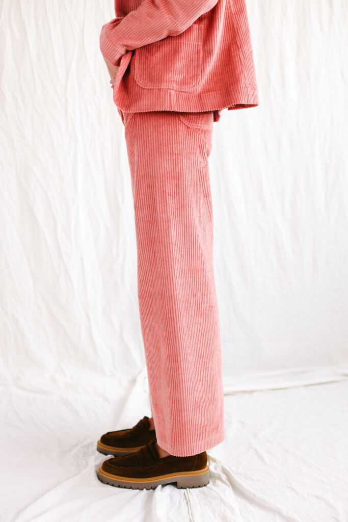 Elegant wide wale cord suit OLD ROSE - Image 5