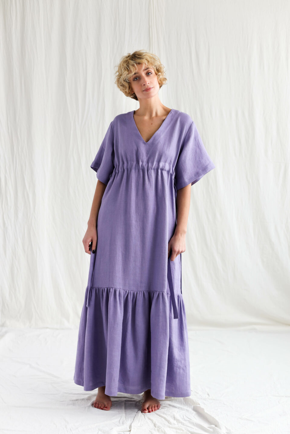 linen maxi dress for women Tawni White / Medium elegant silhouette Hidden side zipper for easy wear Clean Banana Republic Women's Linen Pocket