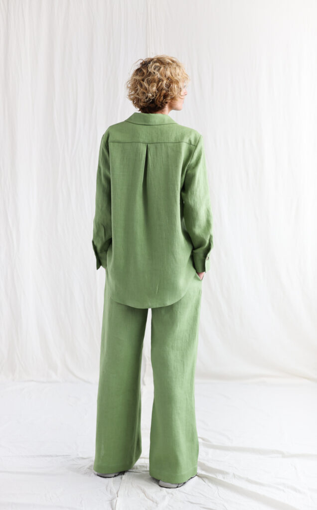 Linen oversized shirt and elasticated waist pants suit - Image 3