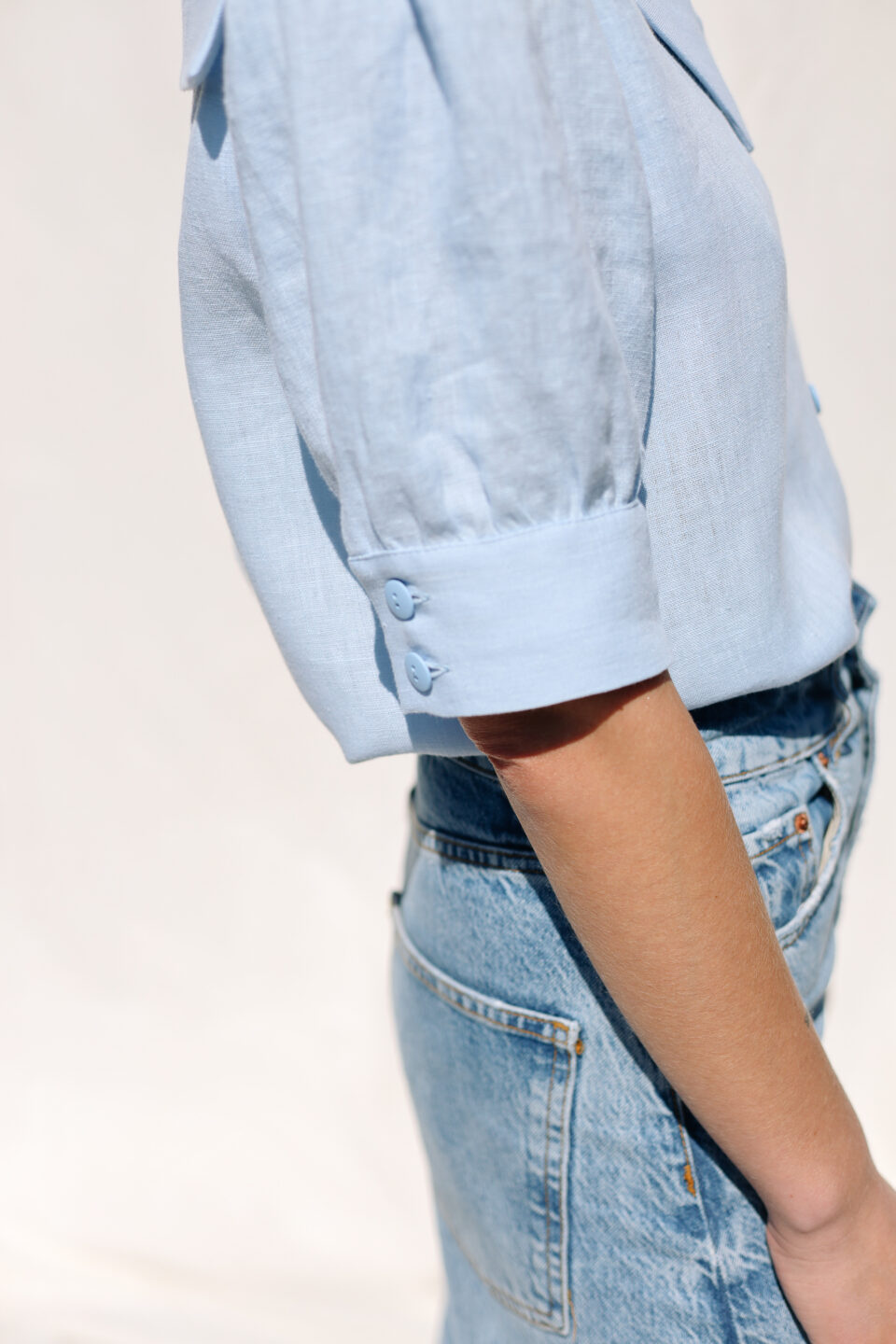 Linen sailor collar elegant top HALI – OffOn