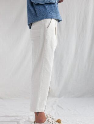 Boxy tapered leg needlecord trousers | Trousers | Sustainable clothing | OffOn clothing