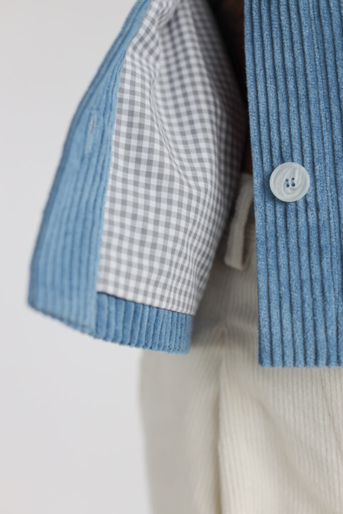 Peter pan collar wide wale cord boxy jacket - Image 5
