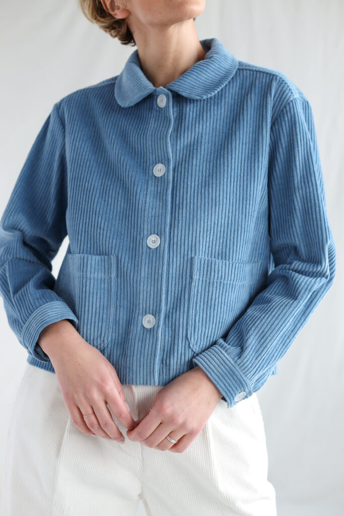 Peter pan collar wide wale cord boxy jacket - Image 4