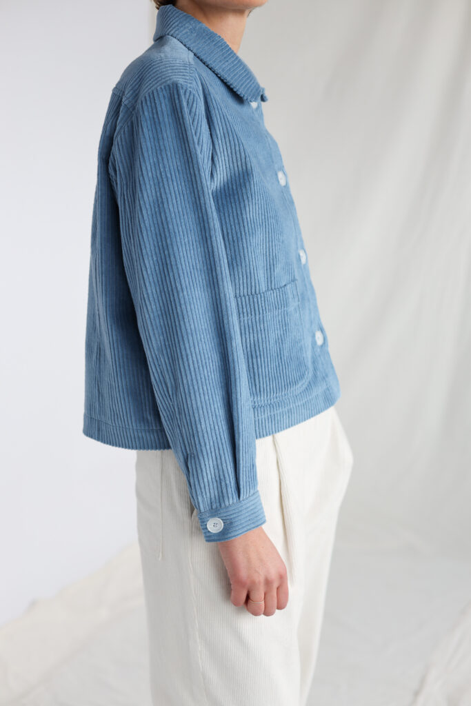 Peter pan collar wide wale cord boxy jacket - Image 2