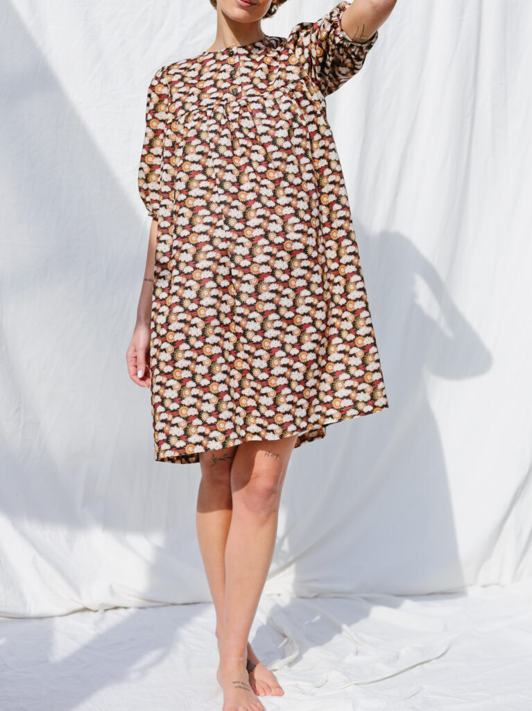 Loose silky cotton Mini sundress FOLLOW the SUN - Image 1