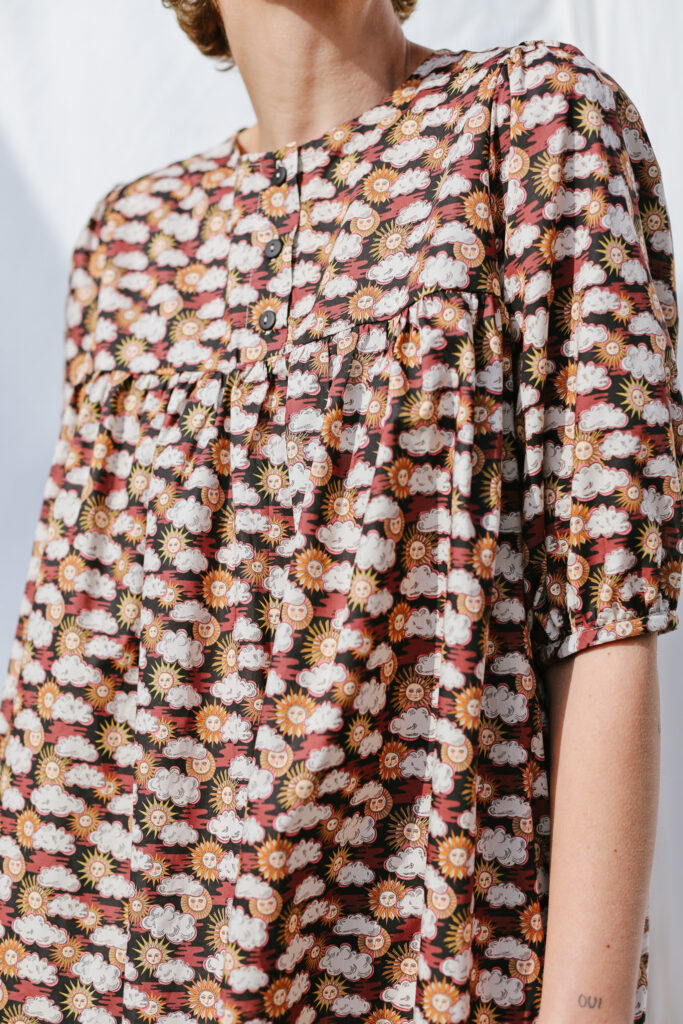 Loose silky cotton Mini sundress FOLLOW the SUN - Image 3