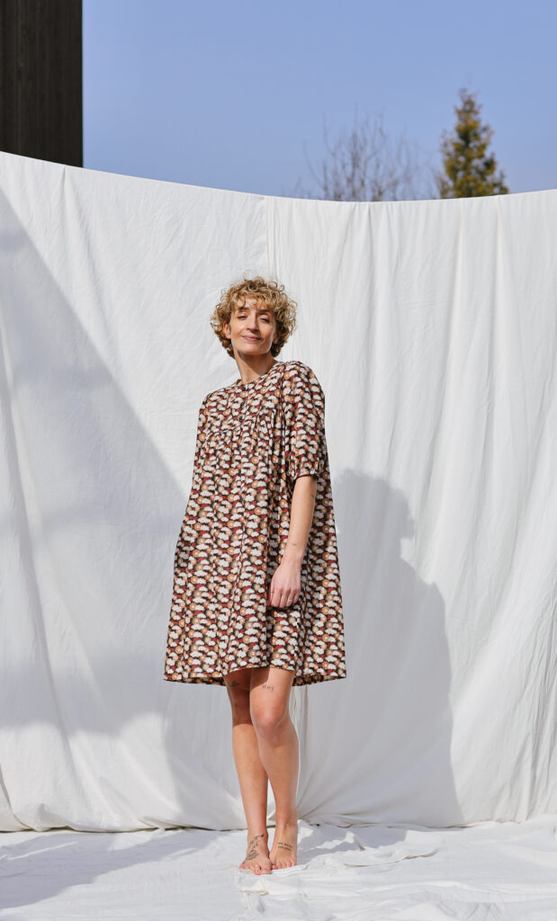Loose silky cotton Mini sundress FOLLOW THE SUN | Sustainable clothing | OFFON clothing