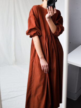 Drop shoulders needlecord dress PERLA| Dress | Sustainable clothing | OffOn clothing