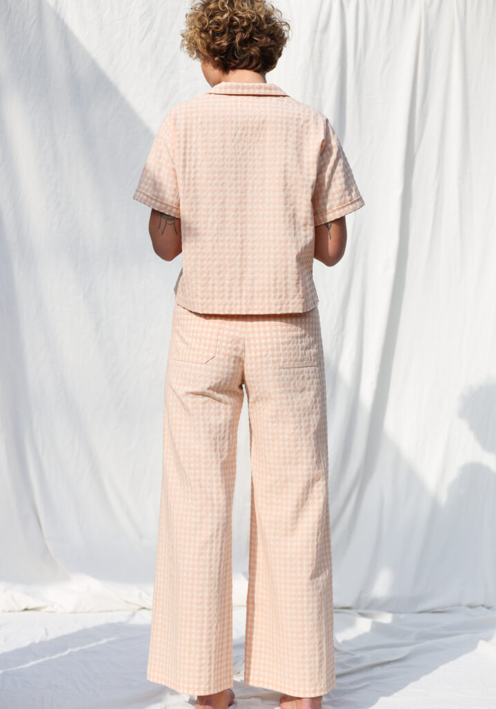 Seersucker vintage cut gingham two pieces suit - Image 5
