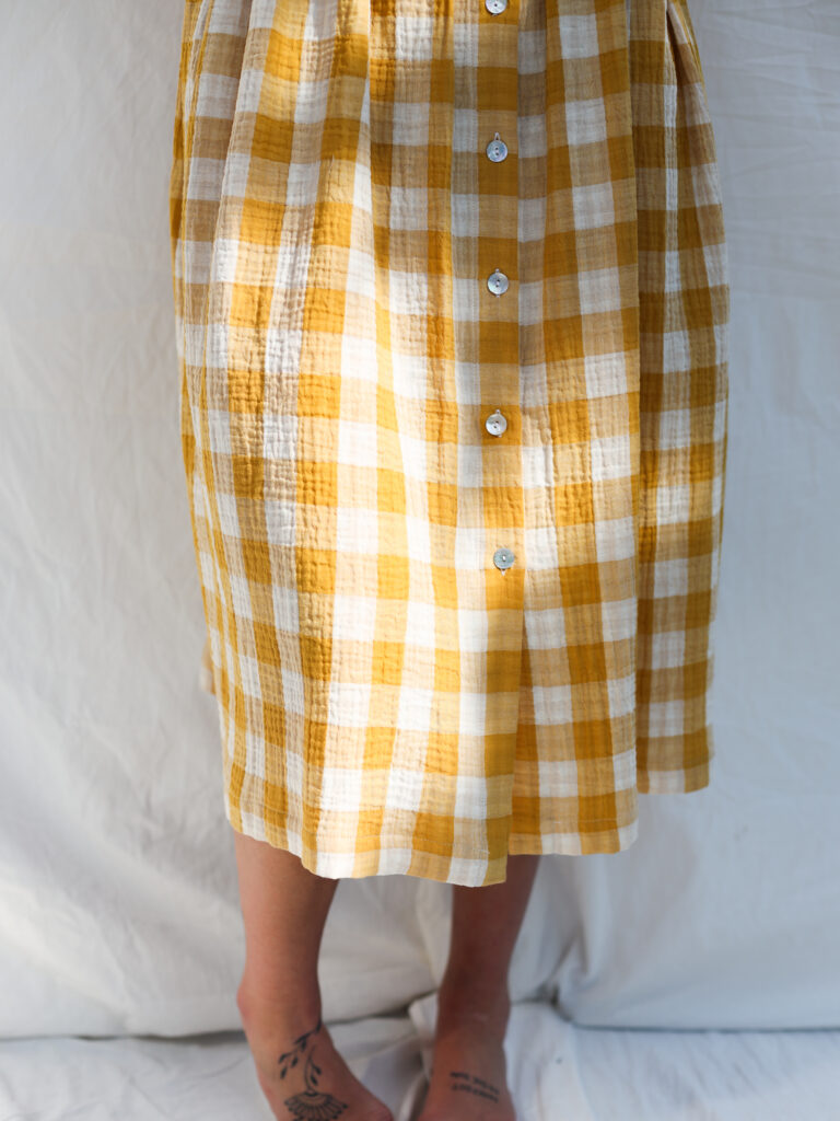 Sleeveless double gauze button up dress ELOISE - Image 5