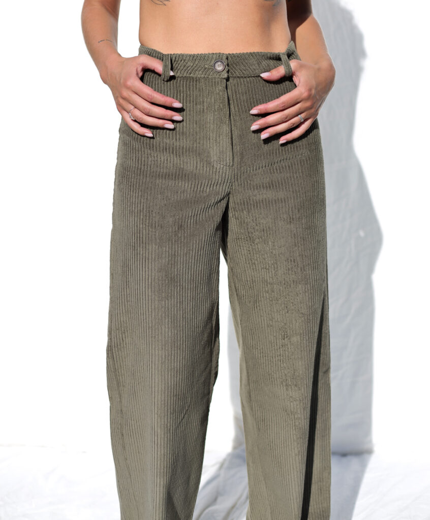 Olive elegant wide wale cord matching suit - Image 7
