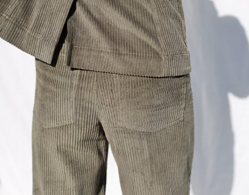 Olive elegant wide wale cord matching suit - Image 6