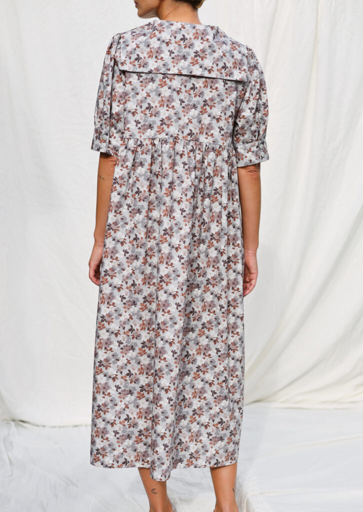 Sailor collar floral print loose fit dress NYSA - Image 2