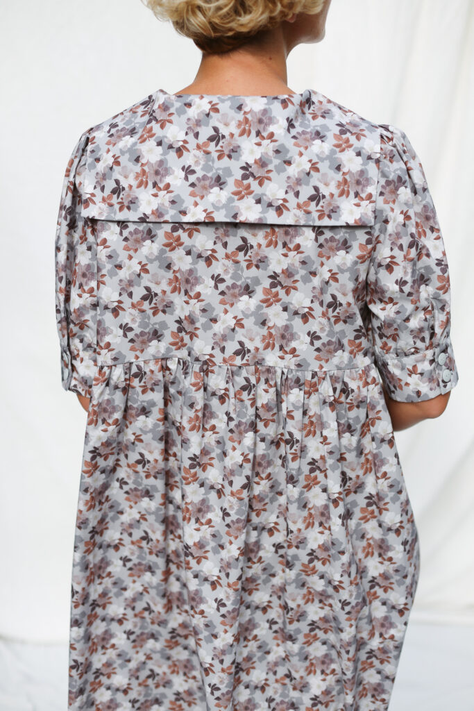 Sailor collar floral print loose fit dress NYSA - Image 5