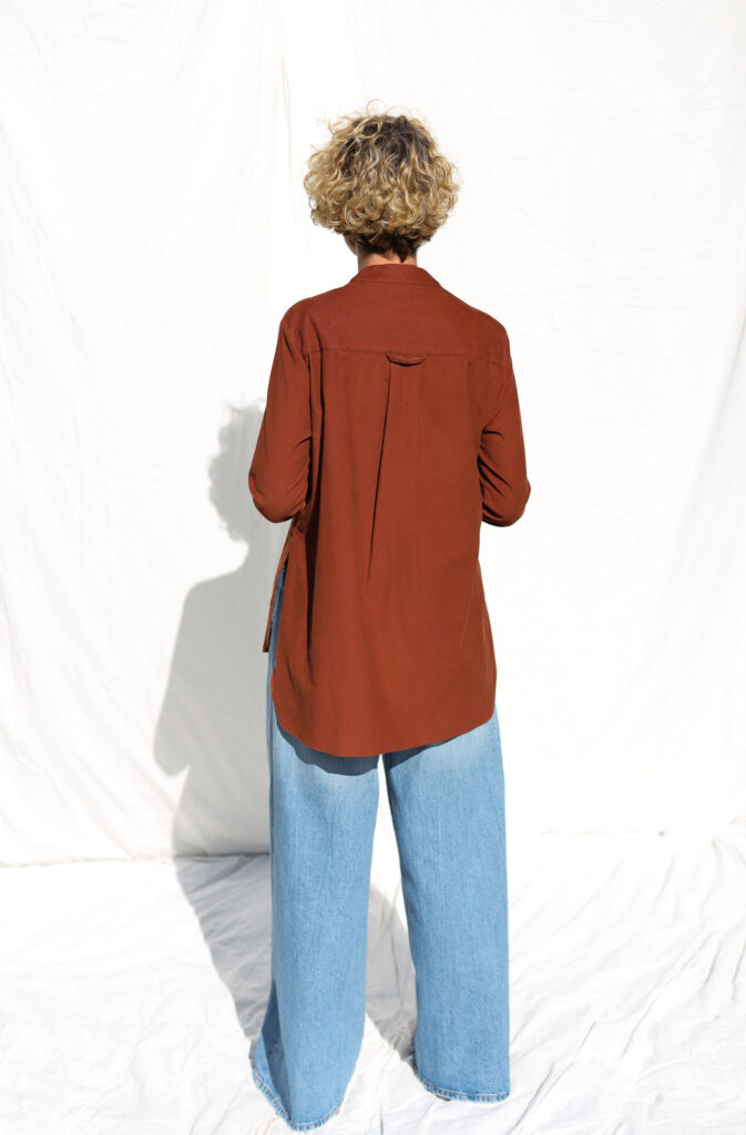 Needlecord long sleeve grandad collar shirt - Image 3