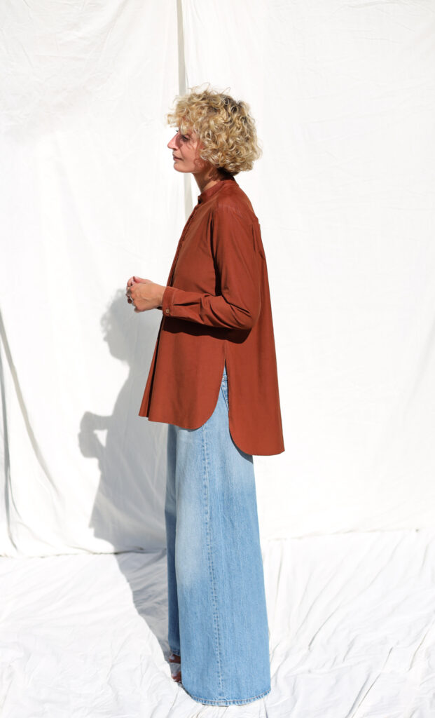 Needlecord long sleeve grandad collar shirt - Image 2