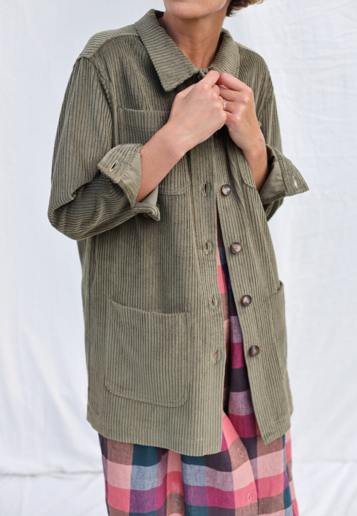 Olive cord workwear style shacket - Image 5