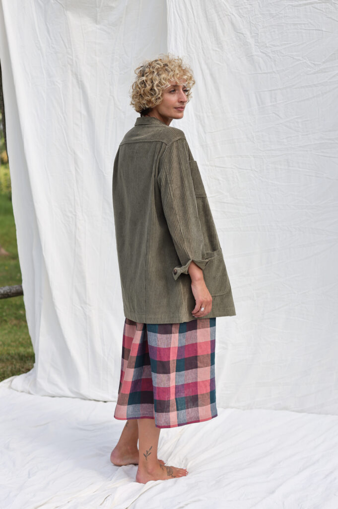 Olive cord workwear style shacket - Image 3