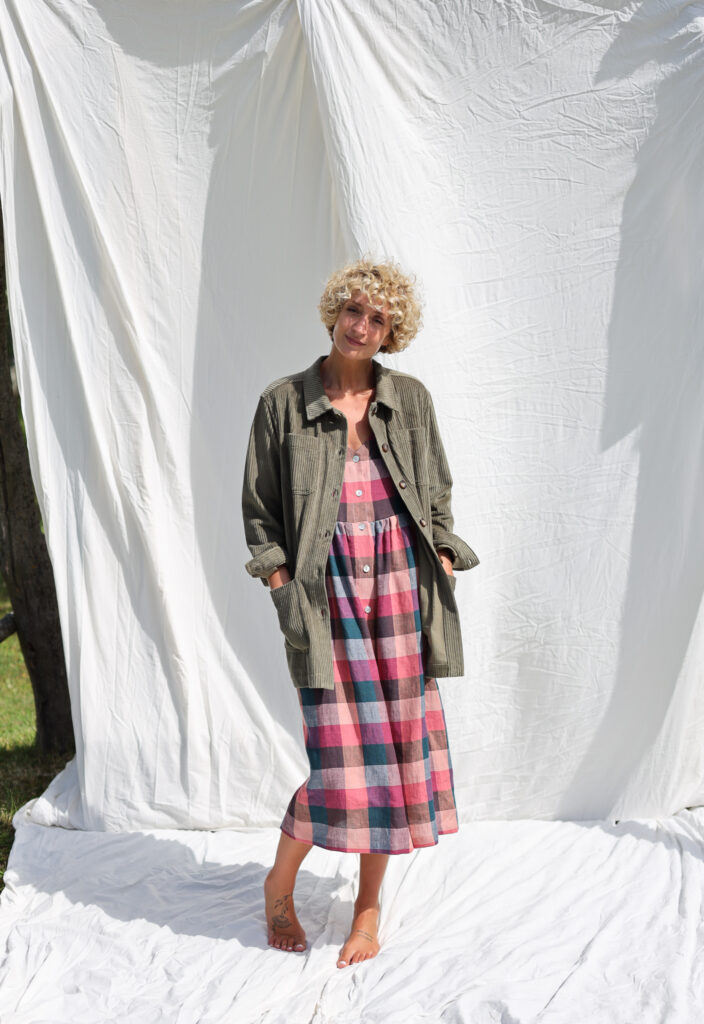 Olive cord workwear style shacket - Image 1