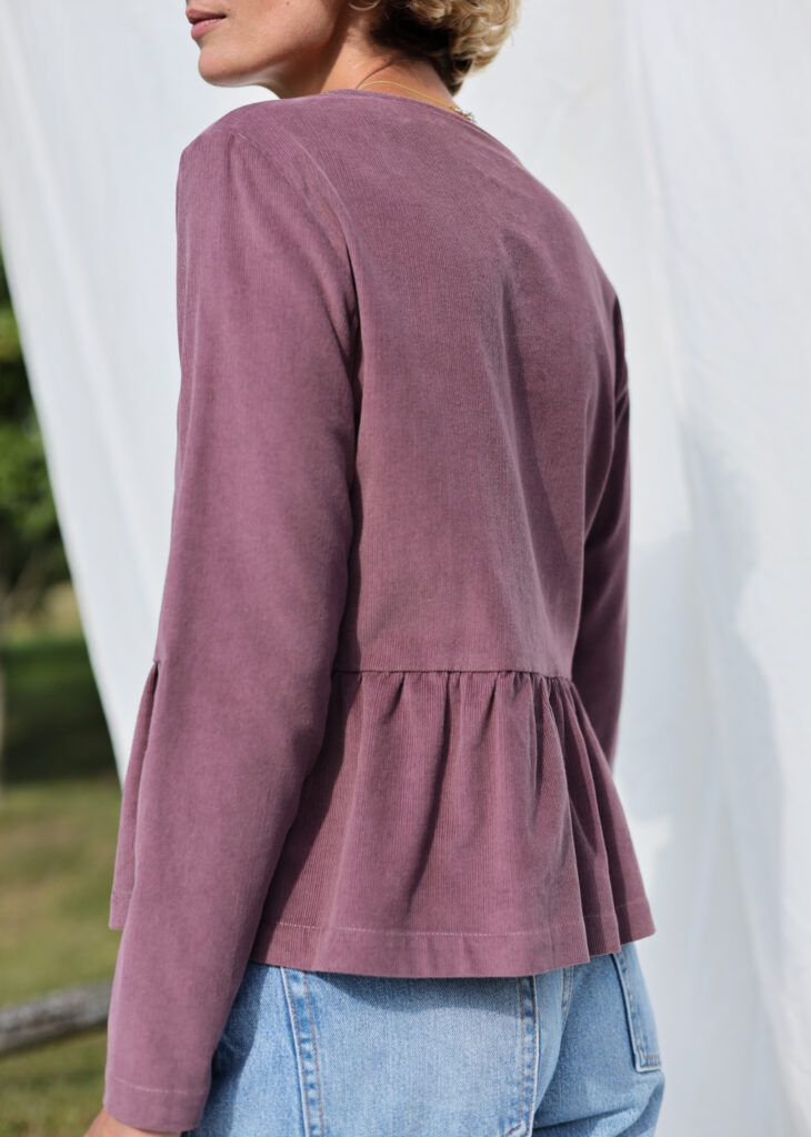 Needlecord long sleeve peplum blouse - Image 4
