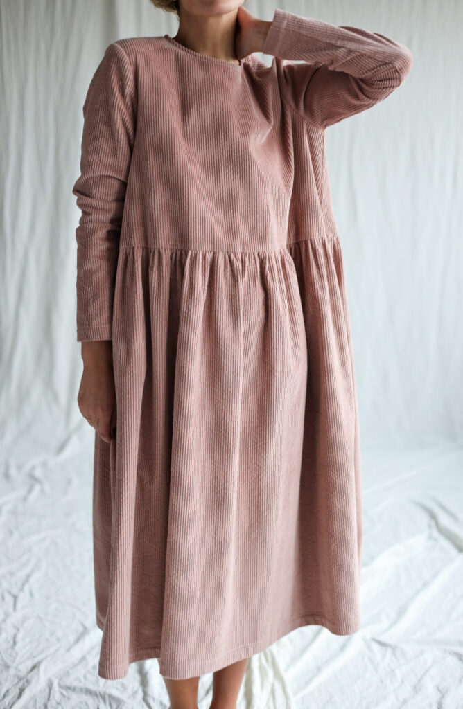 Loose long sleeve wide cord dress MILANA - Image 6