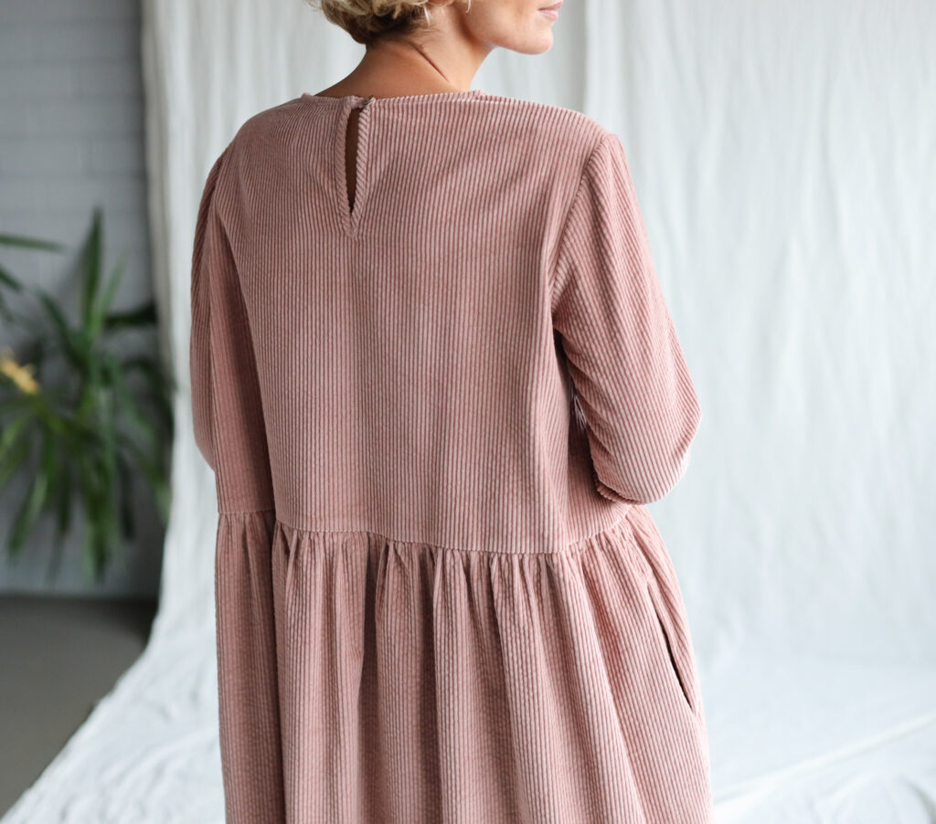 Loose long sleeve wide cord dress MILANA - Image 1