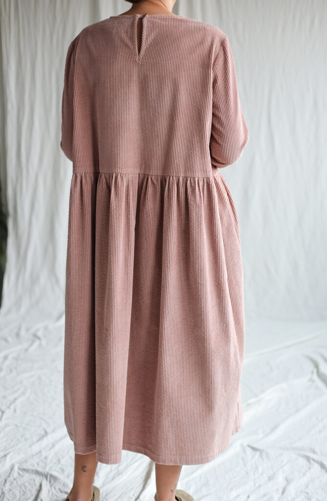 Loose long sleeve wide cord dress MILANA - Image 3