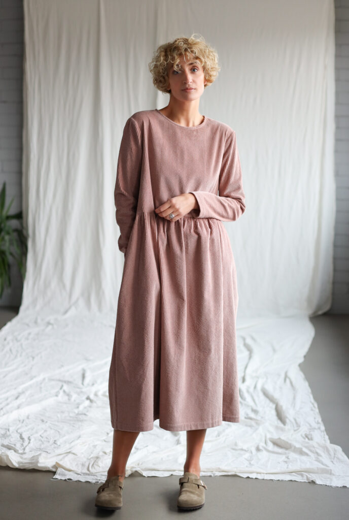 Loose long sleeve wide cord dress MILANA - Image 2