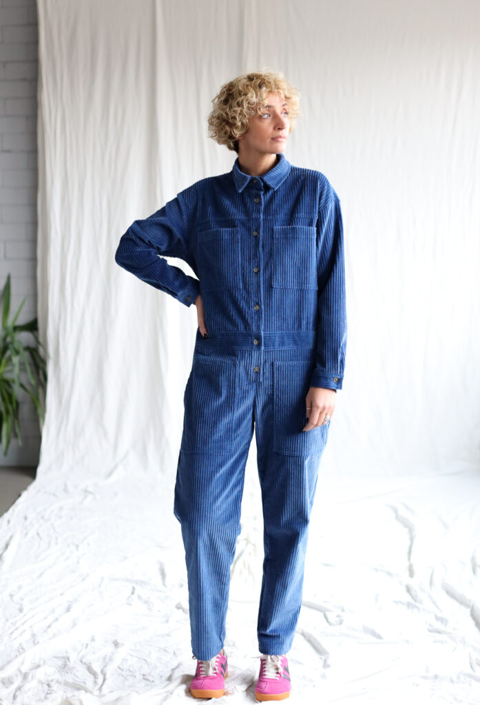 Long sleeve utility cord jumpsuit AMBRE | Jumpsuit | Sustainable clothing | OffOn clothing