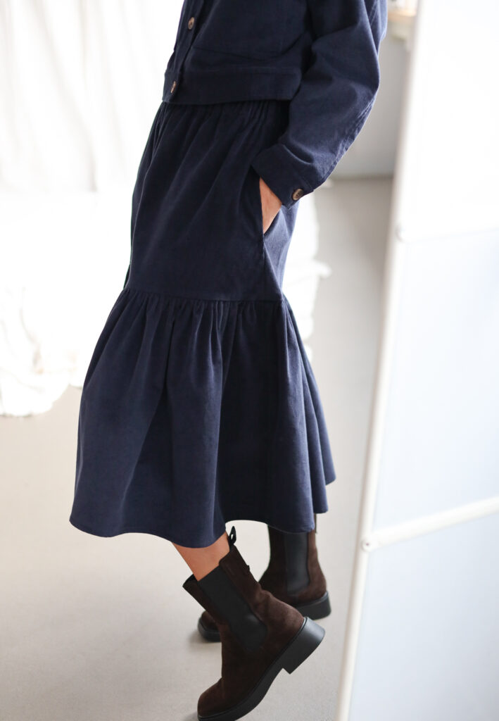 Elasticated waist ruffle needlecord skirt - Image 7