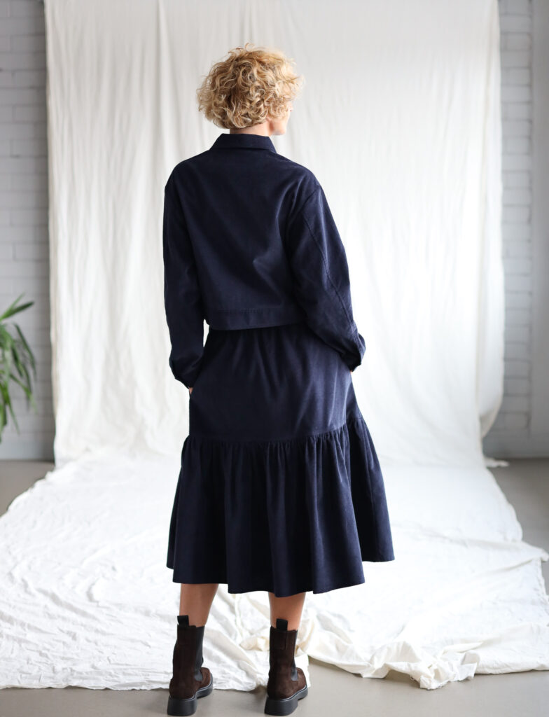 Elasticated waist ruffle needlecord skirt - Image 4