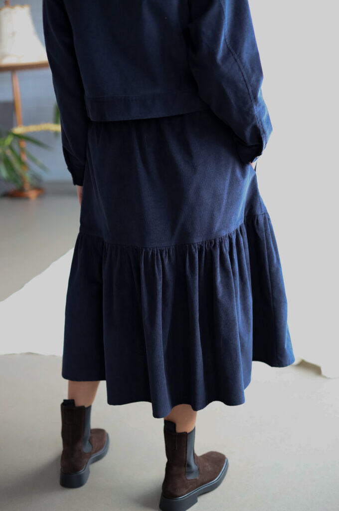 Elasticated waist ruffle needlecord skirt - Image 5