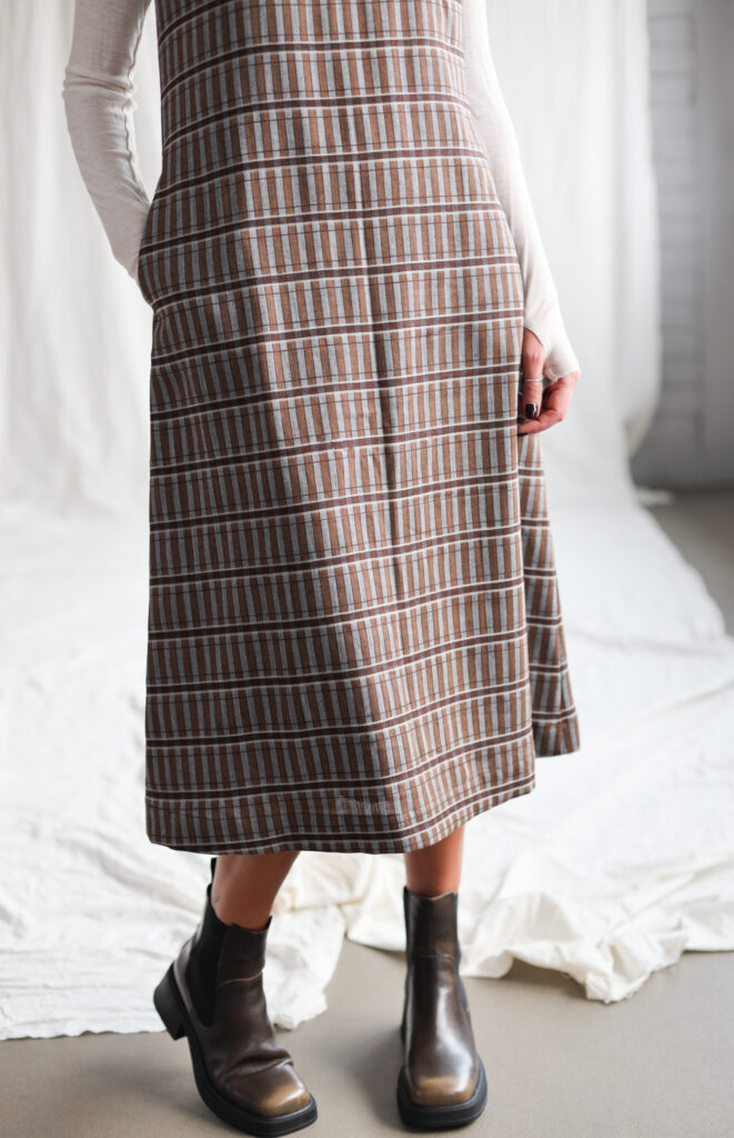 Wool plaid pinafore Midi dress LILY - Image 6