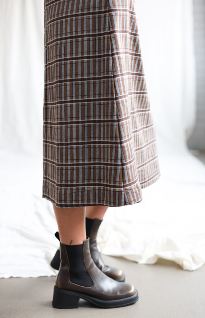 Wool plaid pinafore Midi dress LILY - Image 4