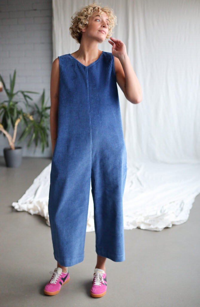 Sleeveless oversized wide cord jumpsuit - Image 1