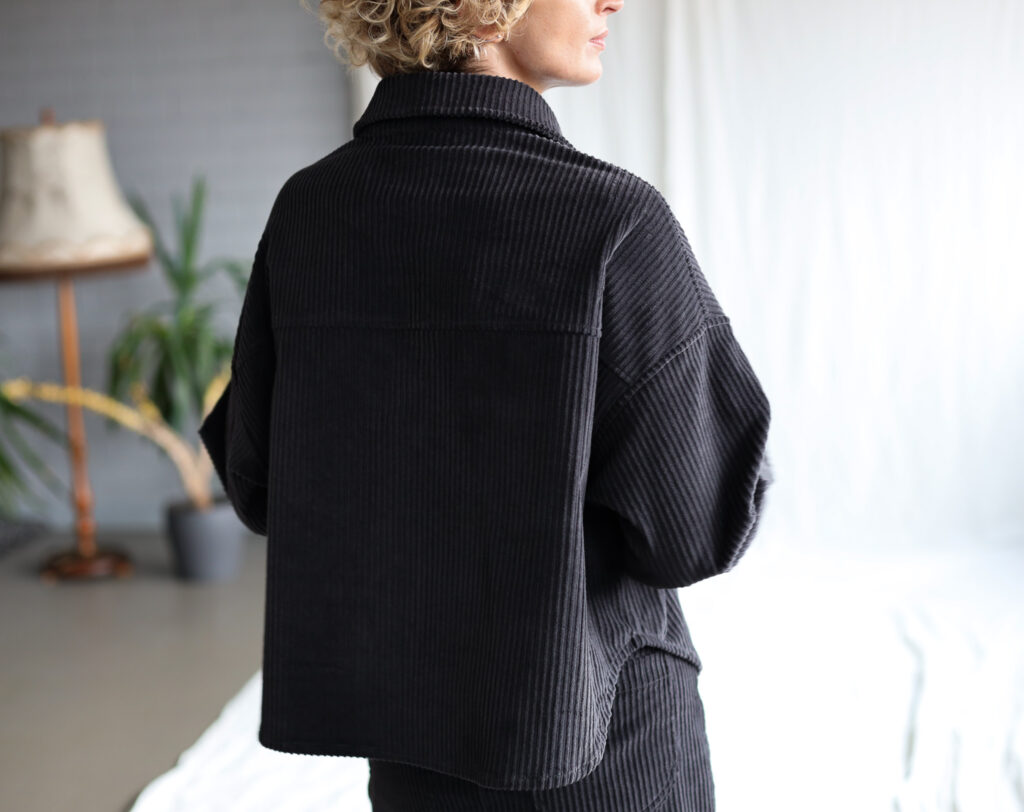 Charcoal grey wide cord oversized shirt/jacket - Image 3