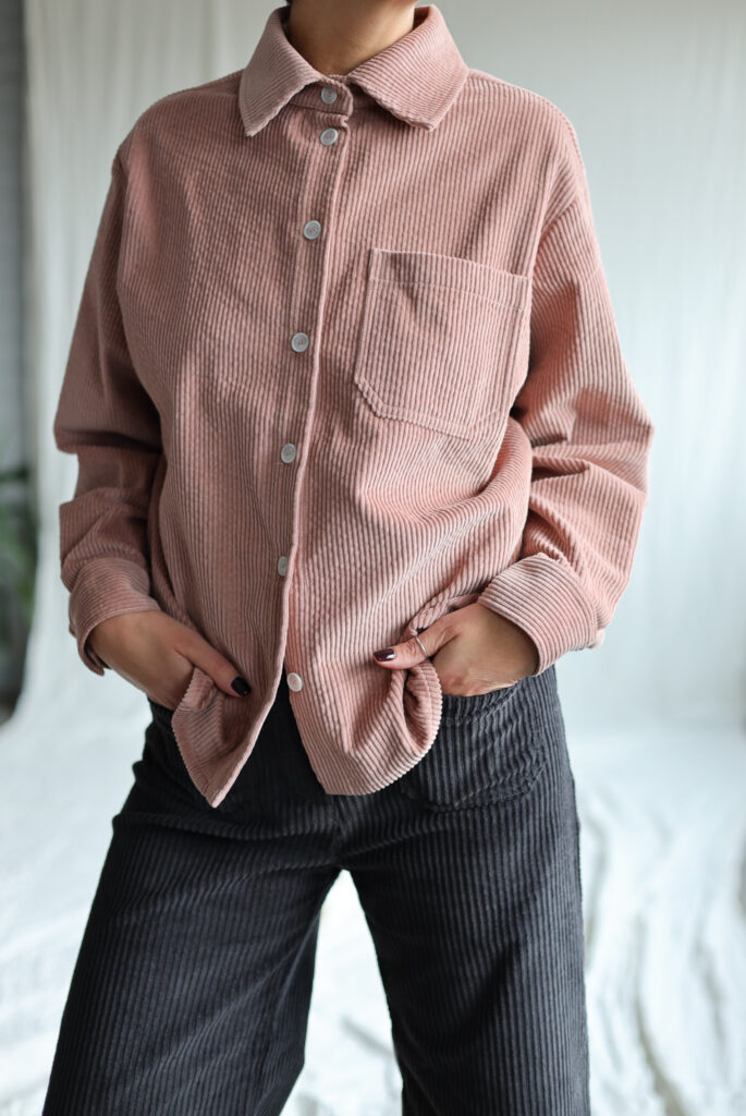 Old rose wide cord overshirt - Image 2