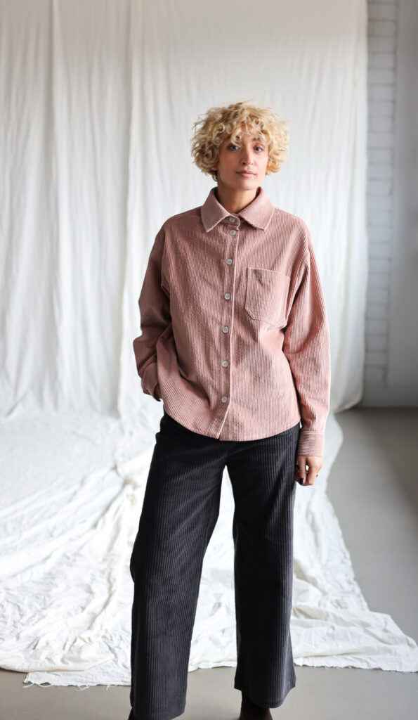 Old rose wide cord overshirt - Image 1