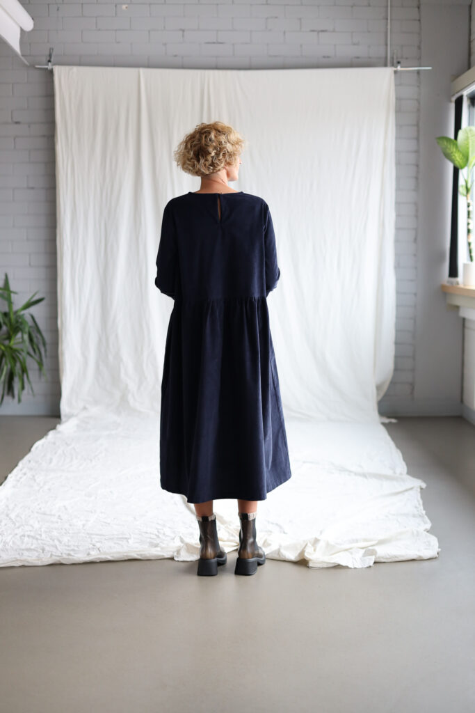 Loose long sleeve needlecord dress MILANA - Image 4