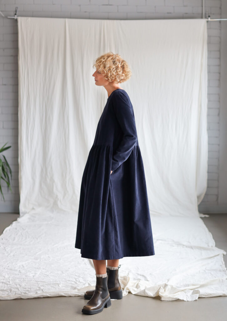 Loose long sleeve needlecord dress MILANA - Image 3