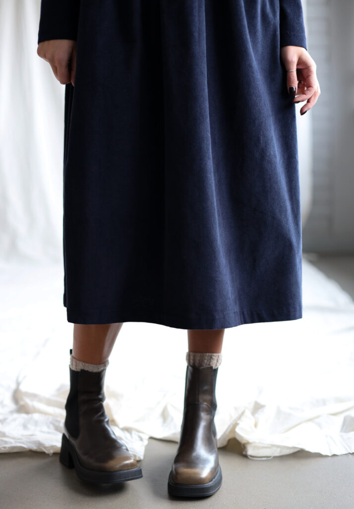 Loose long sleeve needlecord dress MILANA - Image 1
