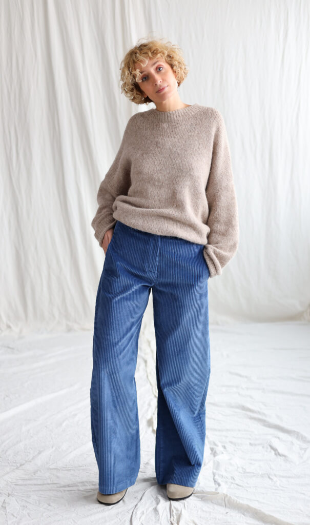 Wide wale cord ballooned leg pants - Image 1